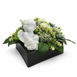 Stroik na cmentarz kompozycja kwiatowa na grób dziecka z aniołkiem