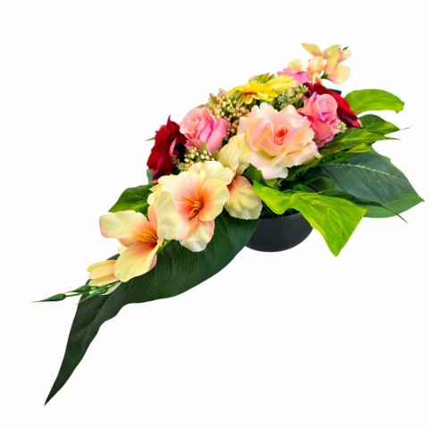 Stroik na cmentarz kompozycja kwiatowa na grób miska