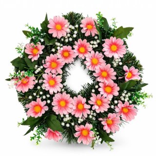 Wianek okrągły stroik wiązanka na cmentarz dekoracja pod znicz