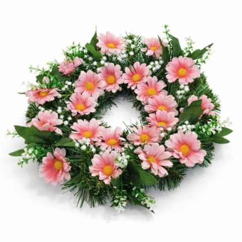 Wianek okrągły stroik wiązanka na cmentarz dekoracja pod znicz