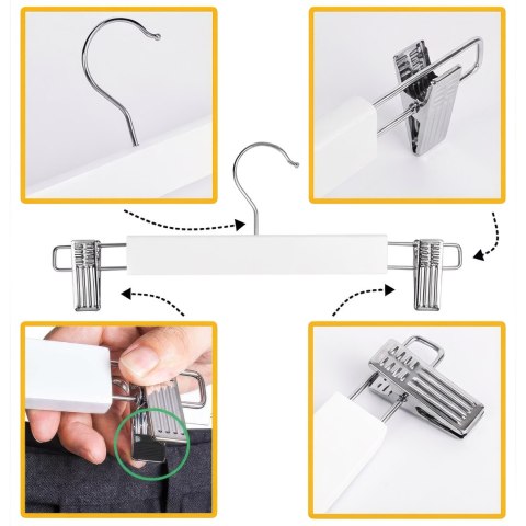 Wieszak drewniany na spódnice 1 sztuka biały