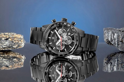 Zegarek Męski Giewont Chronograph Sapphire Czarny GW9140-B2