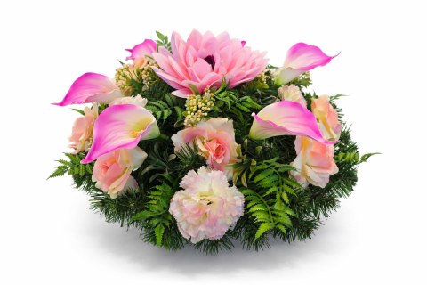 Duży stroik na cmentarz kompozycja kwiatowa na grób