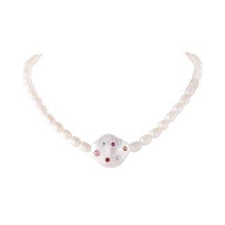 Naszyjnik z perłami i kryształkami Preciosa (C25/JES/120AU)