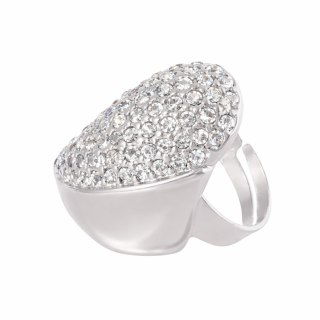 Regulowany pierścionek bogato zdobiony kryształkami Primero (R25/JES/102AG)