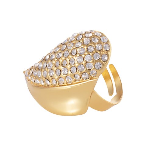 Regulowany pierścionek bogato zdobiony kryształkami Primero (R25/JES/102AU)