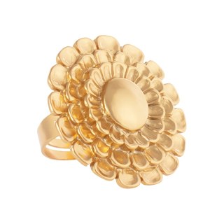 Regulowany, pozłacany pierścionek kwiat (R26/WIO/01AU)