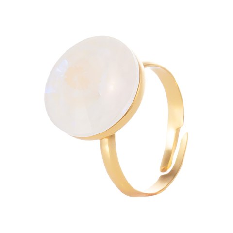 Regulowany pierścionek z kryształem o średnicy 16 mm (R25/JES/176AU)