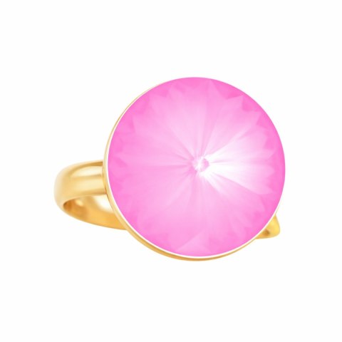 Regulowany pierścionek z kryształem o średnicy 16 mm (R25/JES/176AU)