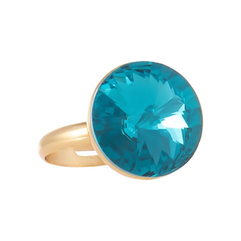 Regulowany pierścionek z kryształem o średnicy 16 mm (R25/JES/176AU)