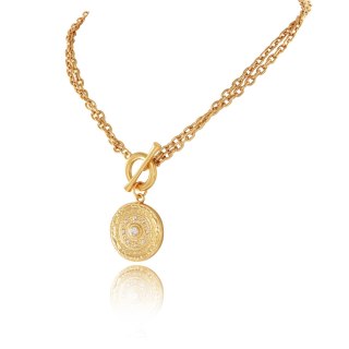 Naszyjnik z medalionem zdobionym kryształkami Preciosa (C23/LAT/100AU)