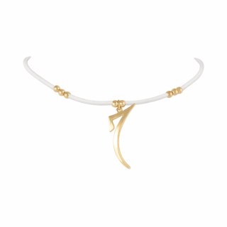 Biały kauczukowy choker z zawieszką (C25/JES/205AU)