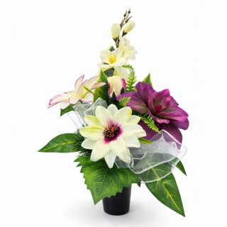 Bukiet flakon stroik na cmentarz kompozycja kwiatowa na grób