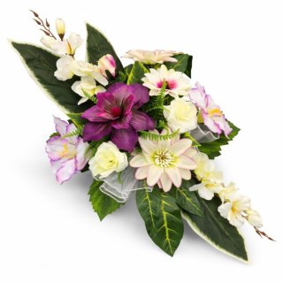 Stroik na cmentarz kwiaty na grób pomnik handmade