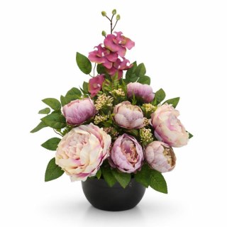 Strok na cmentarz kompozycja kwiatowa miska rękodzieło