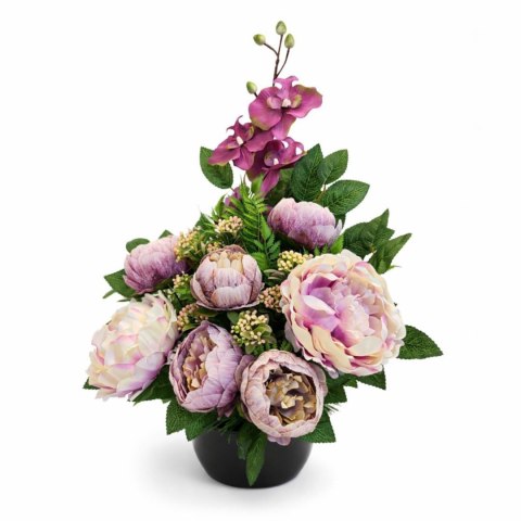 Strok na cmentarz kompozycja kwiatowa miska rękodzieło