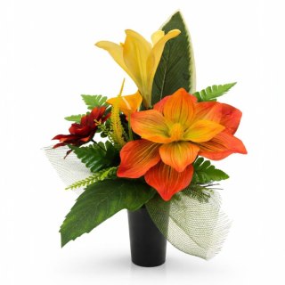 Bukiet flakon stroik na cmentarz kompozycja kwiatowa handmade