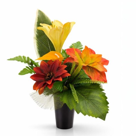 Bukiet flakon stroik na cmentarz kompozycja kwiatowa handmade