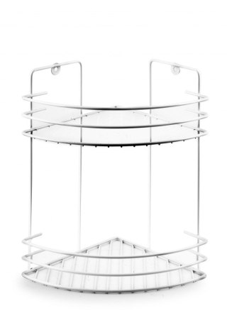 PÓŁKA ŁAZIENKOWA H30X19X19CM 2 POZIOMY TRÓJKĄTNA