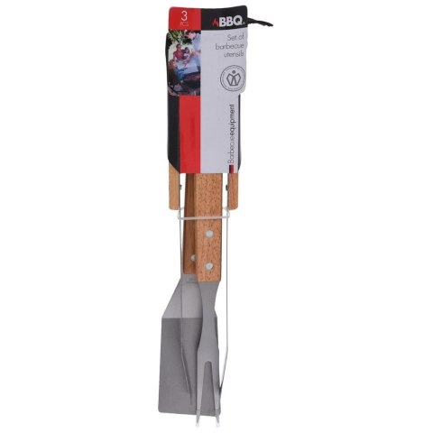 PRZYBORY AKCESORIA DO GRILLOWANIA DO GRILLA SZCZYPCE ŁOPATKA WIDELEC ZESTAW 3 EL.