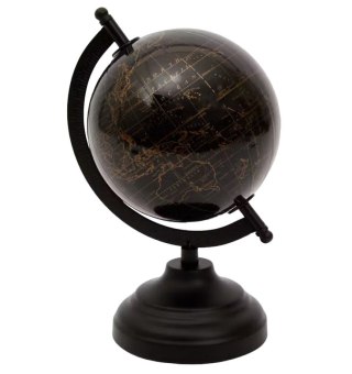 DEKORACYJNY GLOBUS NA METALOWEJ NÓŻCE 15x15x21,5cm