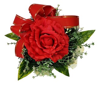 Stroik pięknych sztuchnych kwiatów na cmentarz grób Wszystkich Świętych