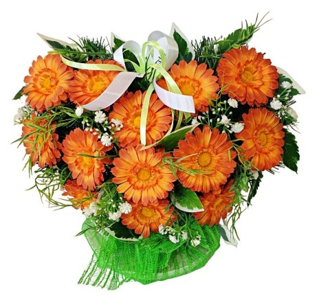 Stroik pięknych sztuchnych kwiatów na cmentarz grób Wszystkich Świętych