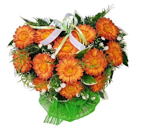 Stroik pięknych sztuchnych kwiatów na cmentarz grób Wszystkich Świętych