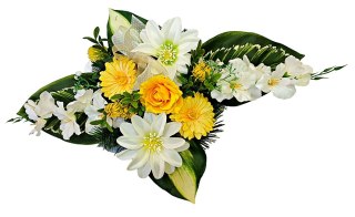 Stroik pięknych sztuchnych kwiatów na cmentarz grób Wszystkich Świętych