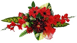 Stroik pięknych sztuchnych kwiatów na cmentarz grób Wszystkich Świętych