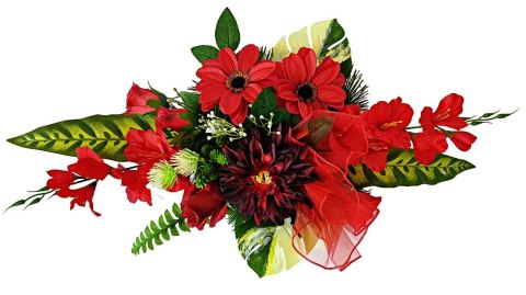 Stroik pięknych sztuchnych kwiatów na cmentarz grób Wszystkich Świętych