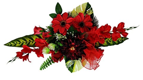 Stroik pięknych sztuchnych kwiatów na cmentarz grób Wszystkich Świętych