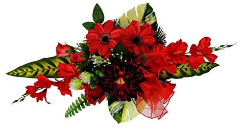 Stroik pięknych sztuchnych kwiatów na cmentarz grób Wszystkich Świętych