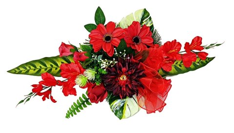 Stroik pięknych sztuchnych kwiatów na cmentarz grób Wszystkich Świętych