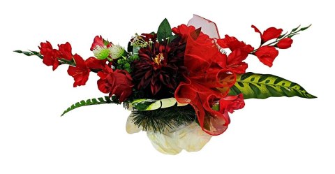 Stroik pięknych sztuchnych kwiatów na cmentarz grób Wszystkich Świętych