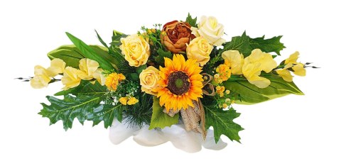 Stroik pięknych sztuchnych kwiatów na cmentarz grób Wszystkich Świętych