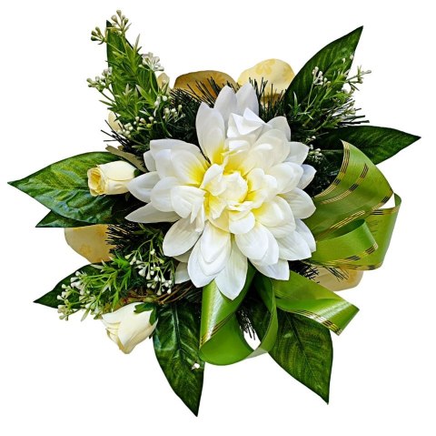 Stroik pięknych sztuchnych kwiatów na cmentarz grób Wszystkich Świętych