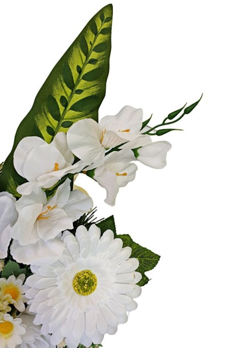 Stroik pięknych sztuchnych kwiatów na cmentarz grób Wszystkich Świętych