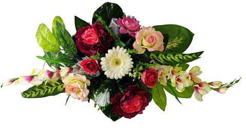 Stroik pięknych sztuchnych kwiatów na cmentarz grób Wszystkich Świętych