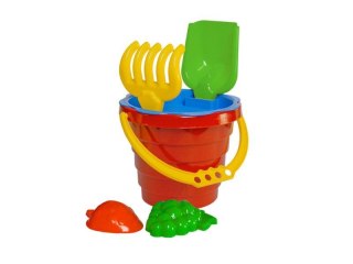 ZESTAW DO PIASKOWNICY PIASKU DLA DZIECI WIADERKO GRABKI ŁOPATKA FOREMKI SITKO