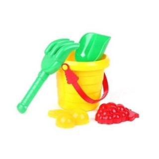 ZESTAW DO PIASKOWNICY PIASKU DLA DZIECI WIADERKO GRABKI ŁOPATKA FOREMKI
