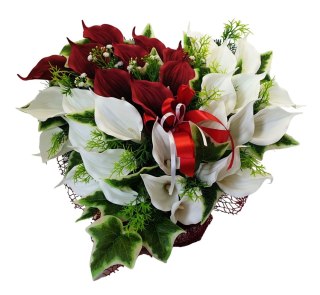 Stroik pięknych sztuchnych kwiatów na cmentarz grób Wszystkich Świętych