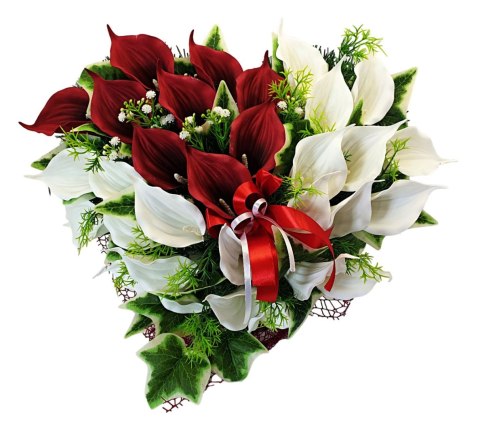 Stroik pięknych sztuchnych kwiatów na cmentarz grób Wszystkich Świętych