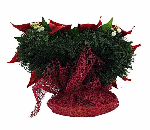 Stroik pięknych sztuchnych kwiatów na cmentarz grób Wszystkich Świętych