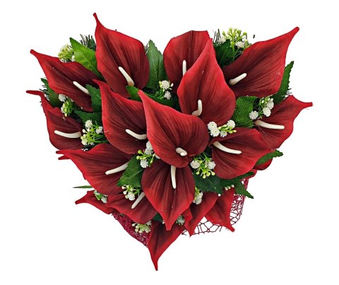 Stroik pięknych sztuchnych kwiatów na cmentarz grób Wszystkich Świętych