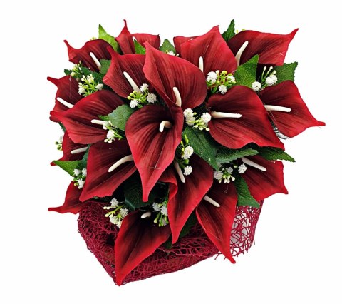 Stroik pięknych sztuchnych kwiatów na cmentarz grób Wszystkich Świętych