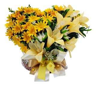 Stroik pięknych sztuchnych kwiatów na cmentarz grób Wszystkich Świętych