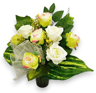 BUKIET RÓŻE DO WAZONU SZTUCZNE KWIATY NA CMENTARZ