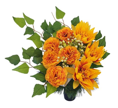 BUKIET WKŁAD DO WAZONU KWIATY NA CMENTARZ WZÓR JESIENNY