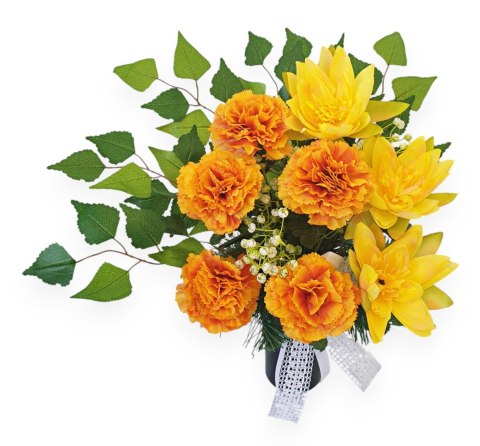 BUKIET WKŁAD DO WAZONU KWIATY NA CMENTARZ WZÓR JESIENNY